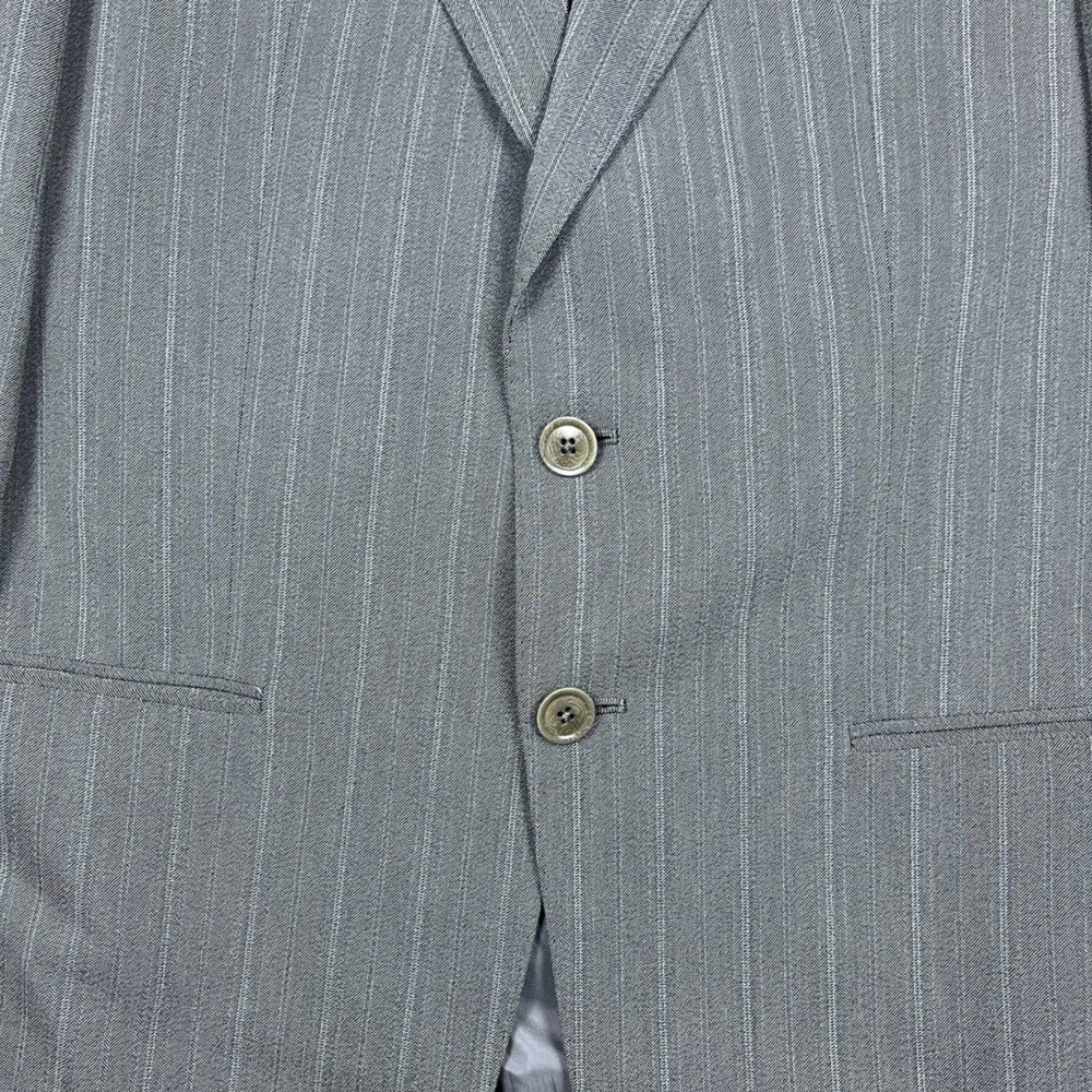 Armani Collezioni Mens Grey Pinstripe Herringbone Blazer Made in Italy Size 40R - Picture 8 of 16